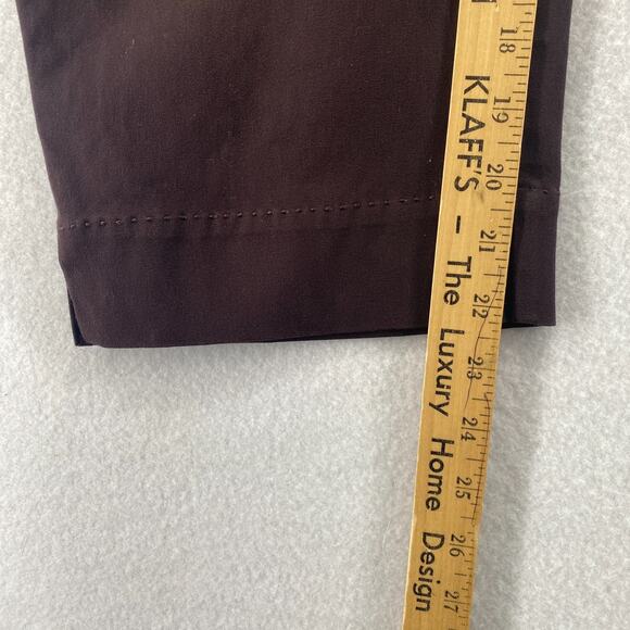 EILEEN FISHER Pants PL Organic Cotton Stretch Twill Tapered Cropped Chino Brown - Picture 11 of 16